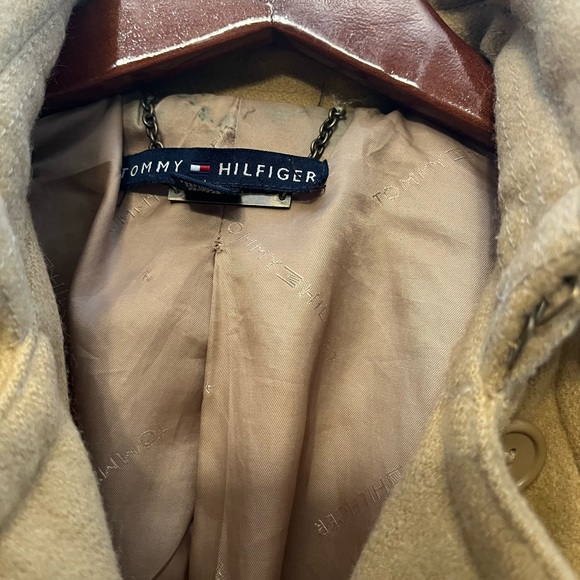 TOMMY HILFIGER beige wool peacoat sz L - Picture 5 of 11